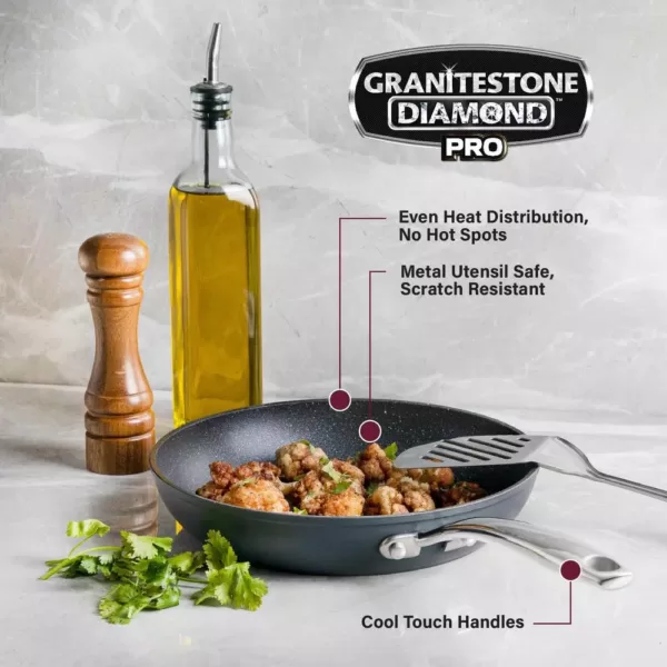 GRANITESTONE Professional 13-Piece Aluminum Hard Anodized Diamond and Mineral Coating Ultimate Nonstick Premium Cookware Set