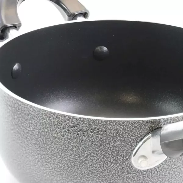 Better Chef 13 qt. Round Aluminum Nonstick Dutch Oven in Gray with Glass Lid