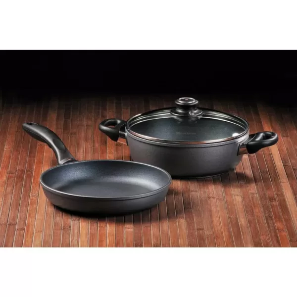 Swiss Diamond Classic Series Induction 3-Piece Cast Aluminum Nonstick Cookware Set in Gray