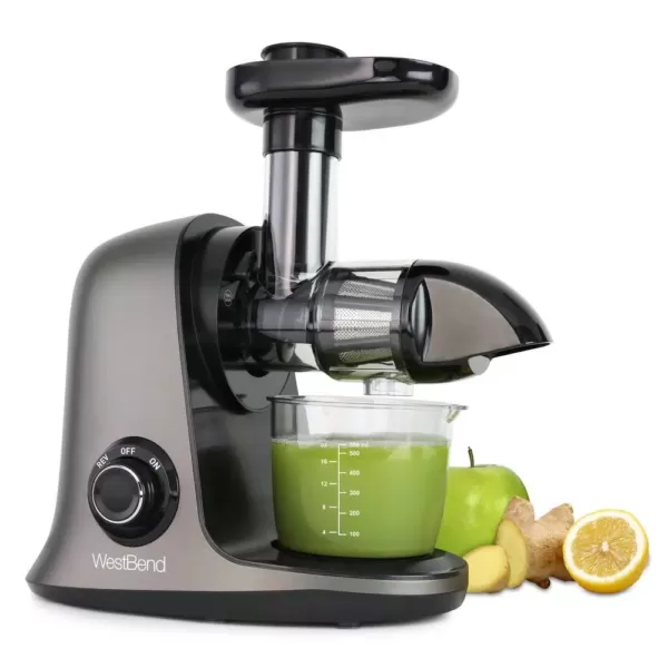 West Bend Cold Press Juicer Extractor Machine, Masticating Slow Juicer Quiet Motor For Juicing Fruits, Vegetables and Greens