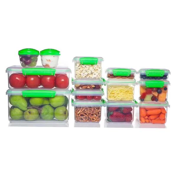 Rubbermaid Sistema KLIP IT Accents Collection 28-Piece Green Food Storage Container Set