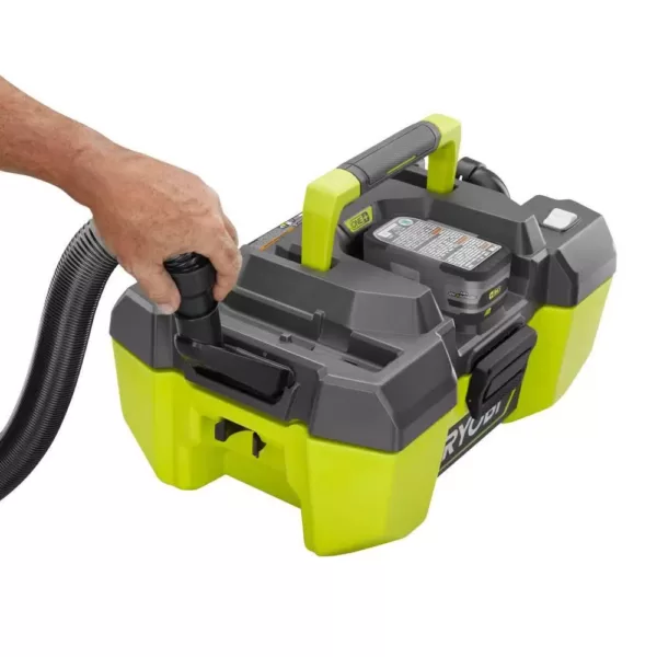 RYOBI 18-Volt ONE+ 3 Gal. Project Wet/Dry Vacuum w/Accessory Storage and Lithium-Ion 4.0 Ah LITHIUM+ HP High Capacity Battery