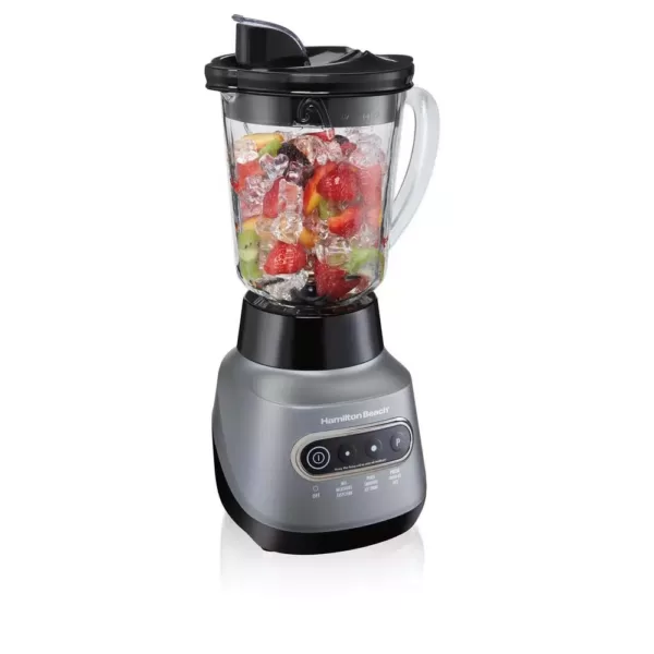 Hamilton Beach Wave Crusher 40 oz. 6-Speed Gray Blender with 20 oz. Travel Jar