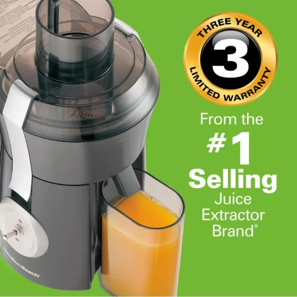 Hamilton Beach Big Mouth 825 W 20 oz. Grey Juice Extractor