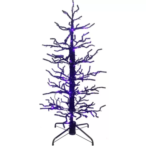 Haunted Hill Farm 60 in. Animated Halloween Twisted Tree with Moving Branches and Purple LED Lights