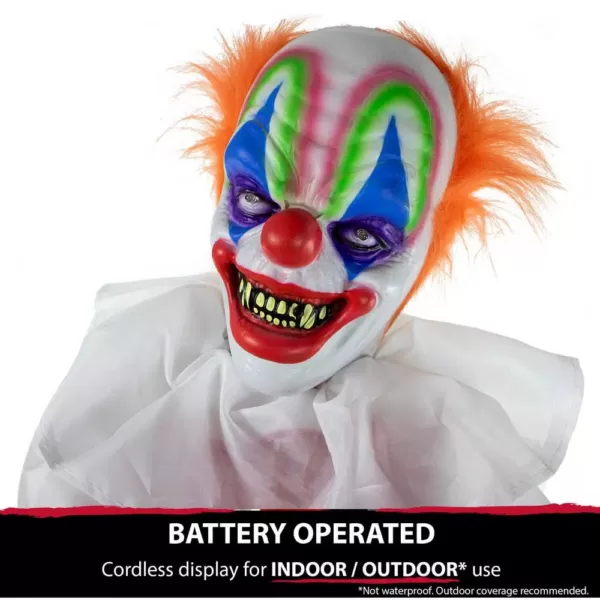 Haunted Hill Farm 5.5 ft. Animatronic Scary Talking Clown Halloween Prop