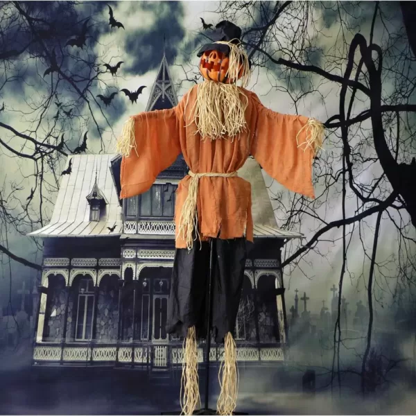 Haunted Hill Farm 6 ft. Animatronic Scarecrow Halloween Prop