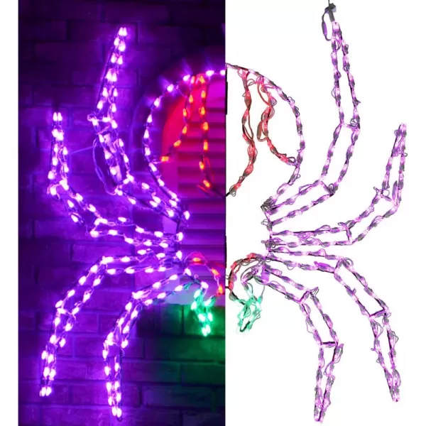 Haunted Hill Farm 48 in. x 40 in. Creepy Crawling Spider Indoor/Outdoor LED Halloween Window Light