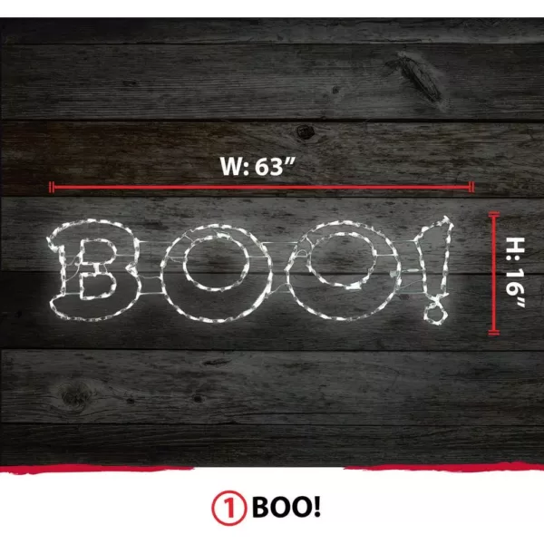 Haunted Hill Farm 63 in. x 16 in. Boo Sign Indoor/Outdoor Led Halloween Window Light