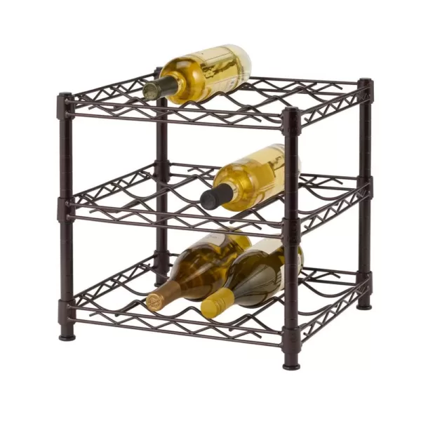 HDX 3-Shelf Countertop Wire Wine Rack in Antique Bronze