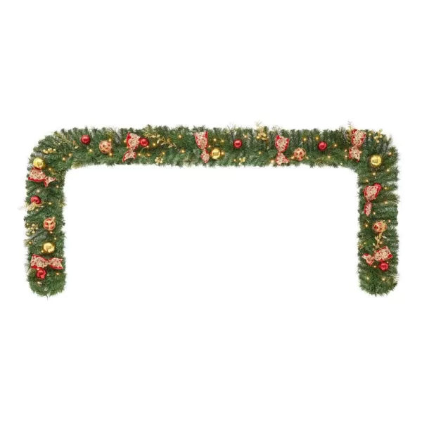 Home Accents Holiday 12 ft. Royal Easton Battery Operated Pre-Lit LED Artificial Christmas Garland