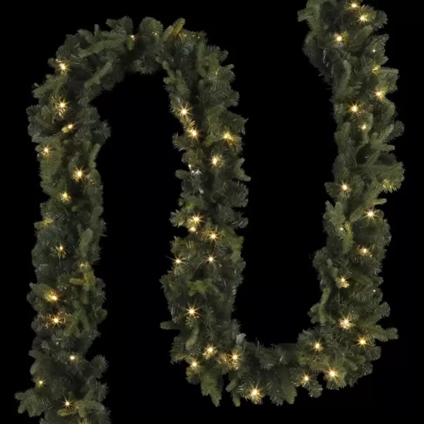 Home Accents Holiday 12 ft. Pre-Lit Norway Garland with Battery Operated Warm White LED Light