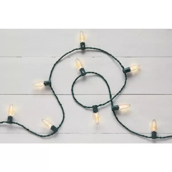 Home Accents Holiday 50 Light C9 LED Smooth Warm White Super Bright Constant On Light String (Set of 2)