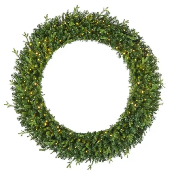 Home Accents Holiday 60 in. Jackson Prelit Artificial Wreath with 300-Low Voltage LED Micro Dot Lights