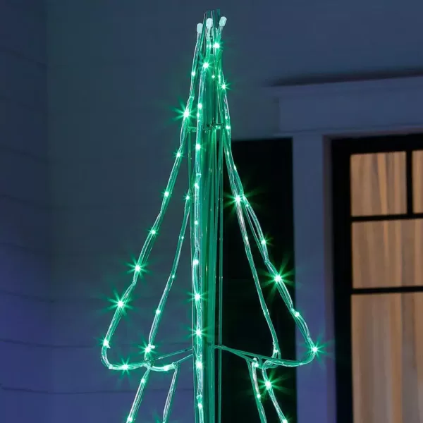 Home Accents Holiday 6 ft Green Twinkling Mini LED Tube Silhouette Tree