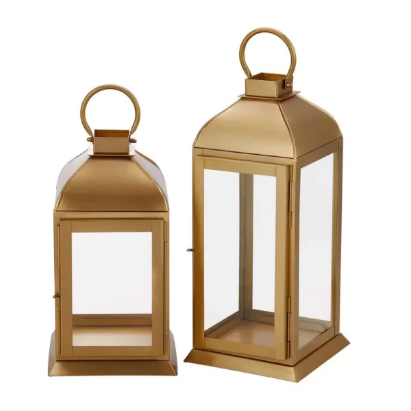 Home Decorators Collection Home Decorators Collection Gold Stainless Steel Candle Hanging or Tabletop Lantern (Set of 2)