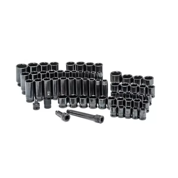 Husky 1/2 in. Drive Master Impact and Hex Bit Socket Set (78-Piece)