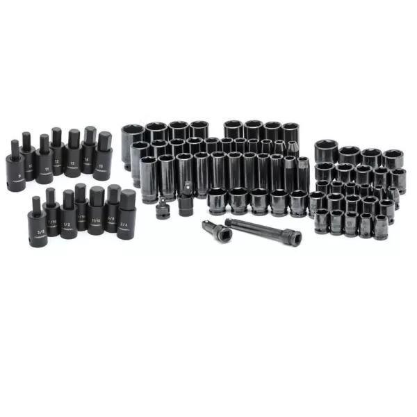 Husky 1/2 in. Drive Master Impact and Hex Bit Socket Set (78-Piece)