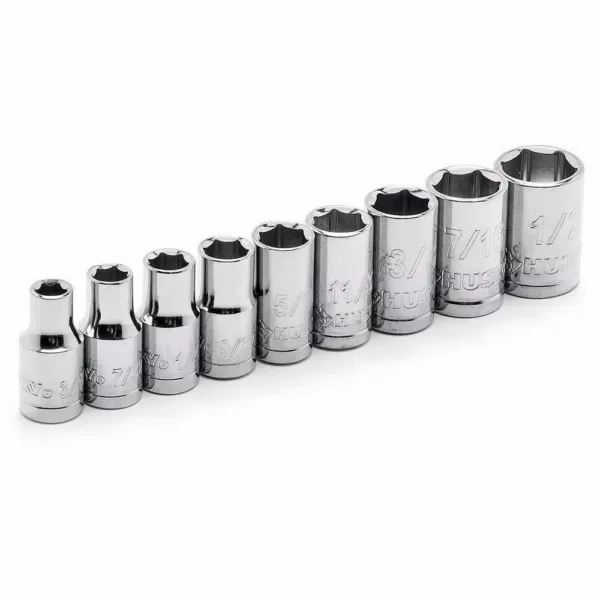 Husky 1/4 in. Drive Ratchet SAE/Metric Standard Socket Set (20-Piece)