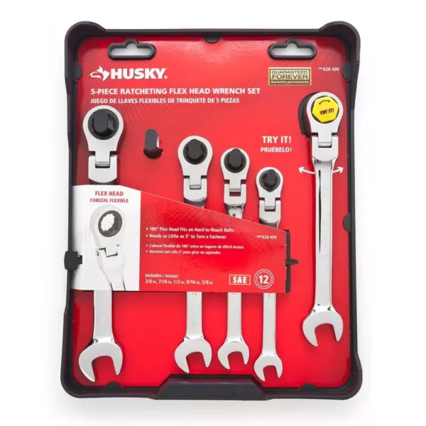 Husky SAE Flex Ratcheting Combination Wrench Set (5-Piece)