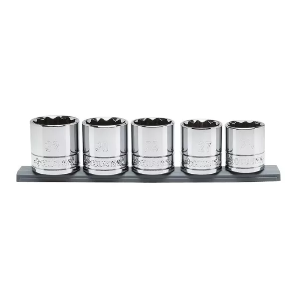 Husky 1/2 in. Drive Metric X-Large Socket Set (5-Piece)