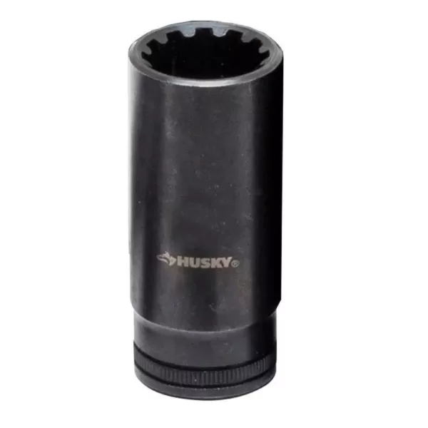 Husky 3/8 in. Drive 1/2 in. Knurl Grip Deep Universal Socket