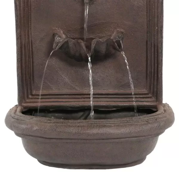 Sunnydaze Decor Seaside Iron Solar Powered Wall Fountain with Battery Backup