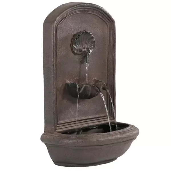 Sunnydaze Decor Seaside Iron Solar Powered Wall Fountain with Battery Backup