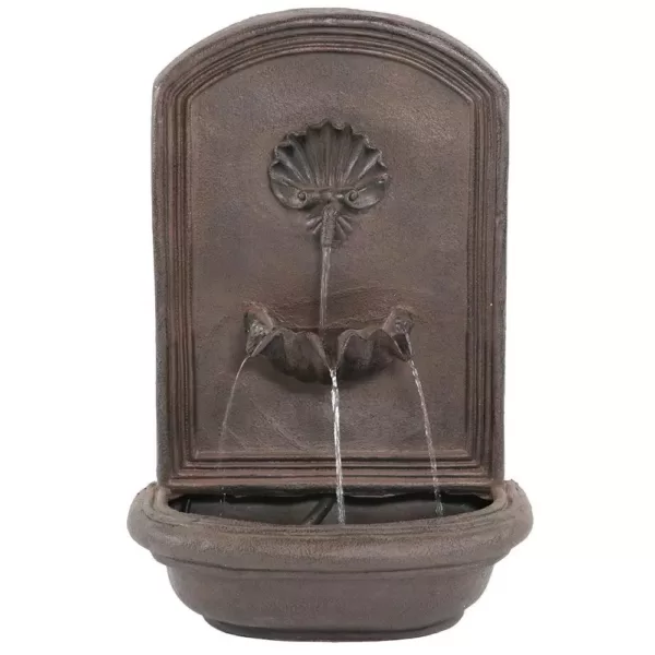 Sunnydaze Decor Seaside Iron Solar Powered Wall Fountain with Battery Backup