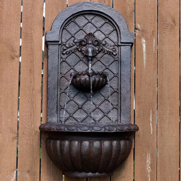 Sunnydaze Decor Sunnydaze Venetian Solar Powered Wall Fountain - Weathered Iron Finish