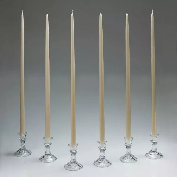 Light In The Dark 24 in. Tall Ivory Taper Candles (Set of 12) with New Ez Safe Storage Box