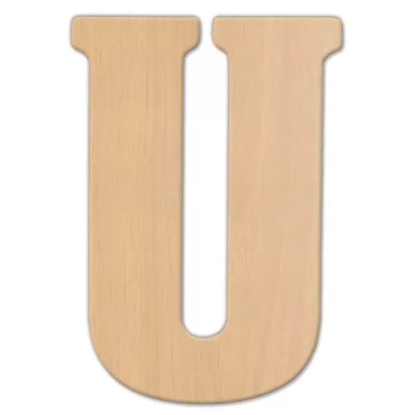 Jeff McWilliams Designs 23 in. Oversized Unfinished Wood Letter (U)