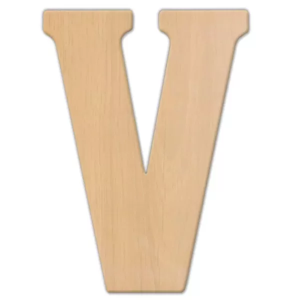 Jeff McWilliams Designs 23 in. OversizedUnfinished Wood Letter (V)