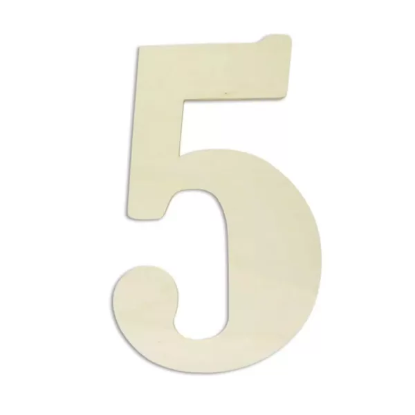 Jeff McWilliams Designs 18 in. Oversized Unfinished Wood Number "5"