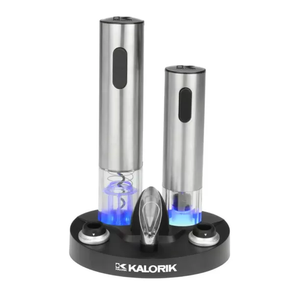 KALORIK Stainless Steel Electric Wine Opener and Preserver Set