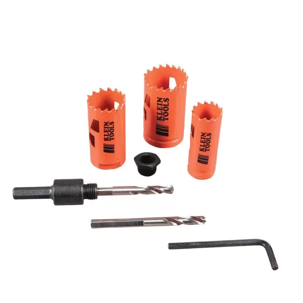 Klein Tools Electrician's Hole Saw Kit with Arbor (3-Piece)