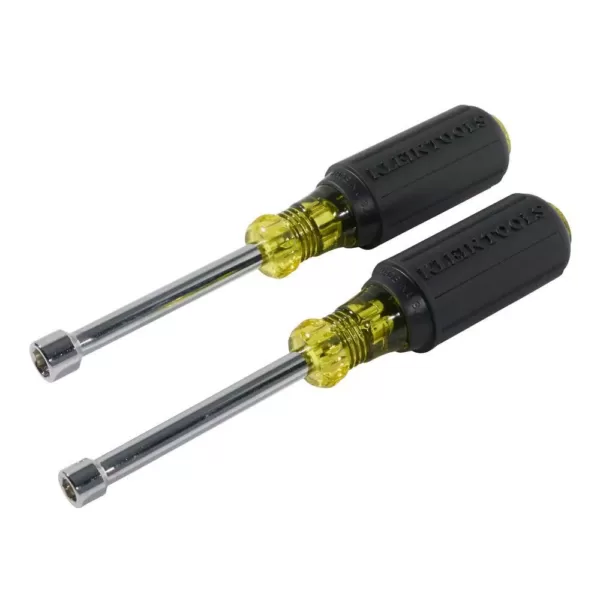 Klein Tools 2-Piece Magnetic Nut Driver Set with 3 in. Hollow Shafts- Cushion Grip Handles