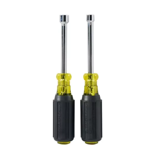 Klein Tools 2-Piece Magnetic Nut Driver Set with 3 in. Hollow Shafts- Cushion Grip Handles