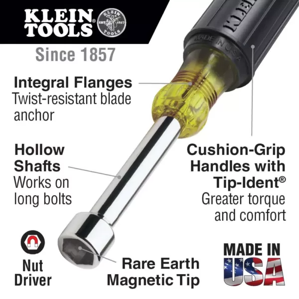 Klein Tools Magnetic Nut Driver Set with 6 in. Shaft (2-Piece)