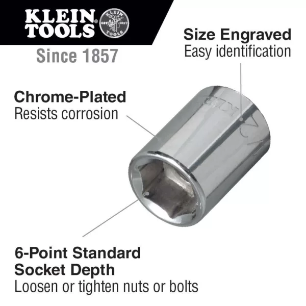 Klein Tools 1/4 in. Drive Socket Wrench Set (13-Piece)