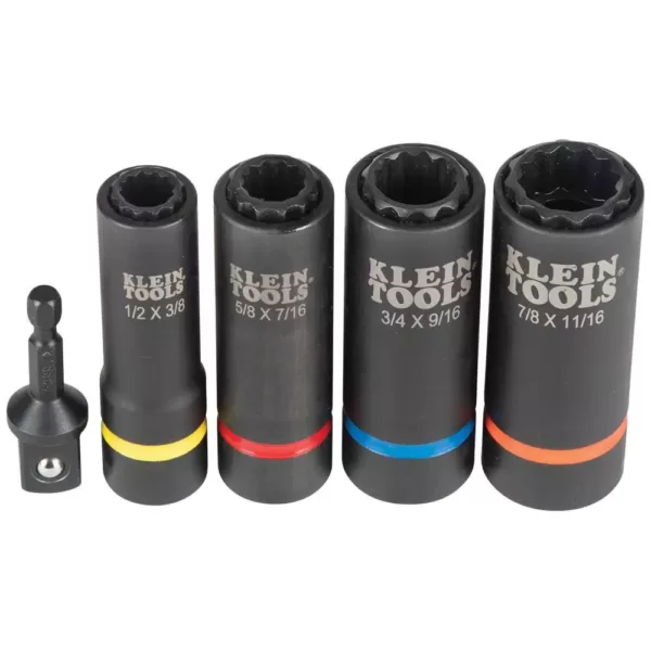 Klein Tools 2-In-1 Impact Socket Set, (5-Piece)