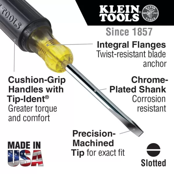 Klein Tools 6-Piece Assorted Screwdriver Set - Cushion Grip Handles