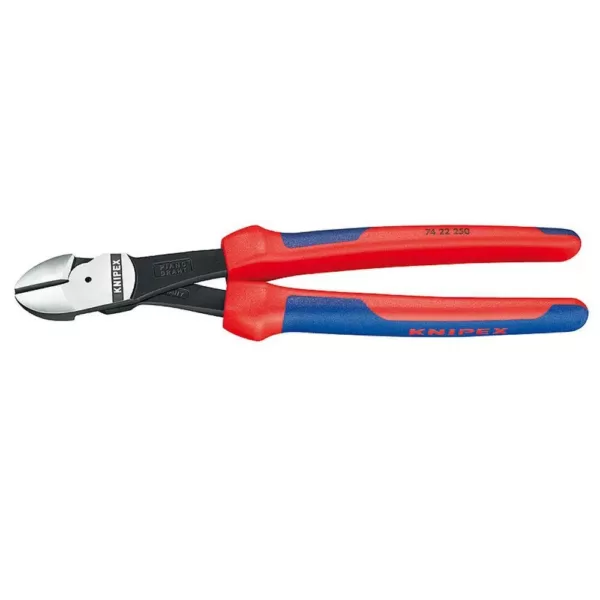 KNIPEX 10 in. High Leverage Angled Diagonal Cutters-Comfort Grip