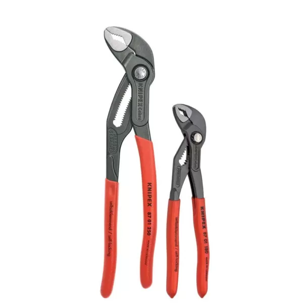 KNIPEX Forged Steel Cobra Pliers Set with 61 HRC Teeth (2-Piece)