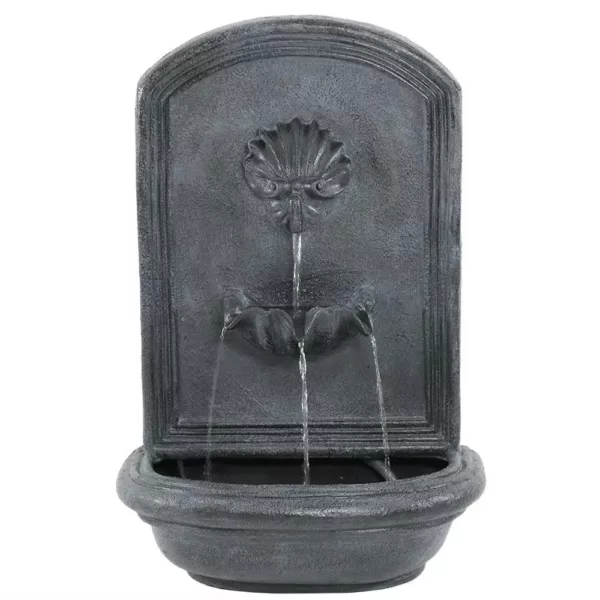 Sunnydaze Decor Seaside Resin Lead Solar Outdoor Wall Fountain with Battery Backup