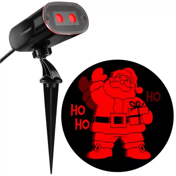 LightShow Red Projection Strobing Santa Light Stake