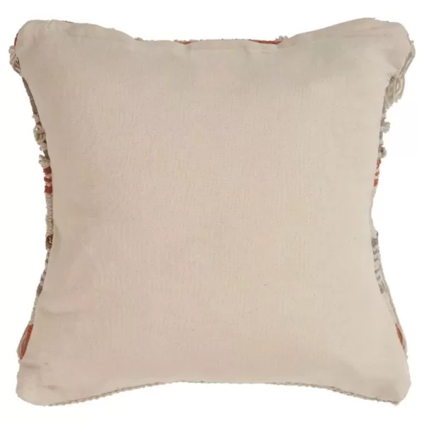 LR Resources Chic Fringe Beige Striped Hypoallergenic Polyester 18 in. x 18 in. Throw Pillow