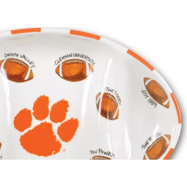 Magnolia Lane Clemson Ceramic Football Tailgating Platter