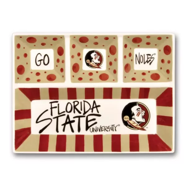 Magnolia Lane Florida State Ceramic 4 Section Tailgating Serving Platter