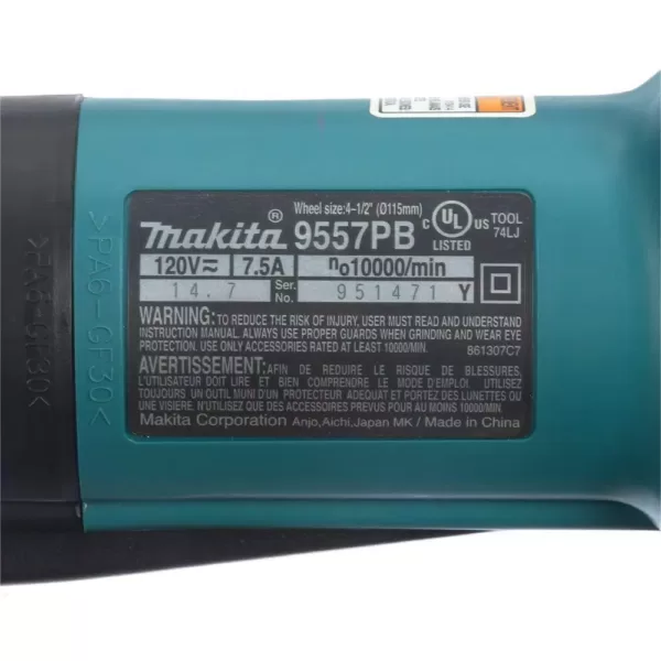 Makita 7.5 Amp 4-1/2 in. Paddle Switch Angle Grinder